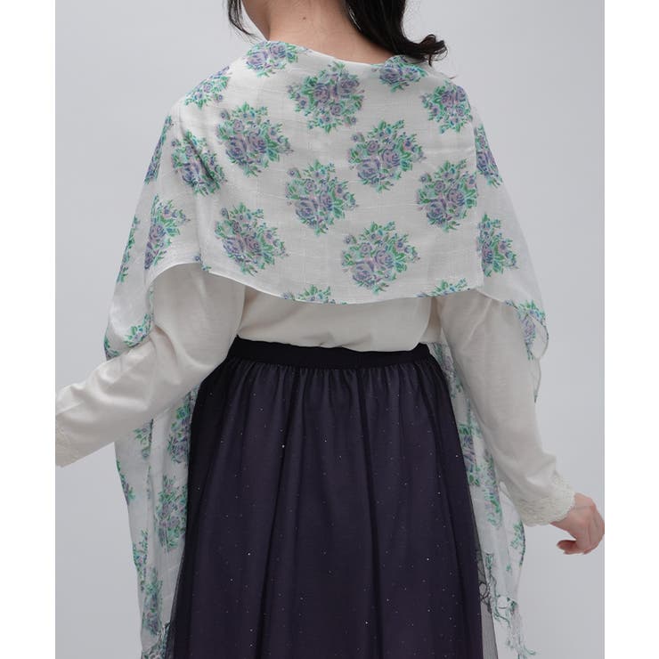 ブーケ柄プリントストール | axes femme | 詳細画像4 