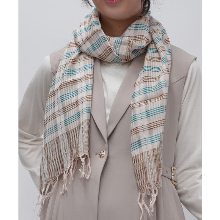 チェック柄プリントストール | axes femme | 詳細画像2 