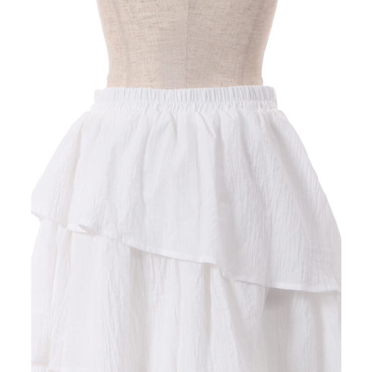 白色 フリルスカート - スカート