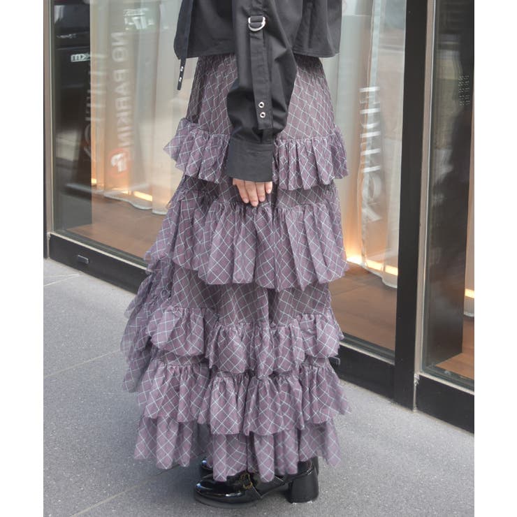 ペチ付フリルチュールスカート | axes femme | 詳細画像2 