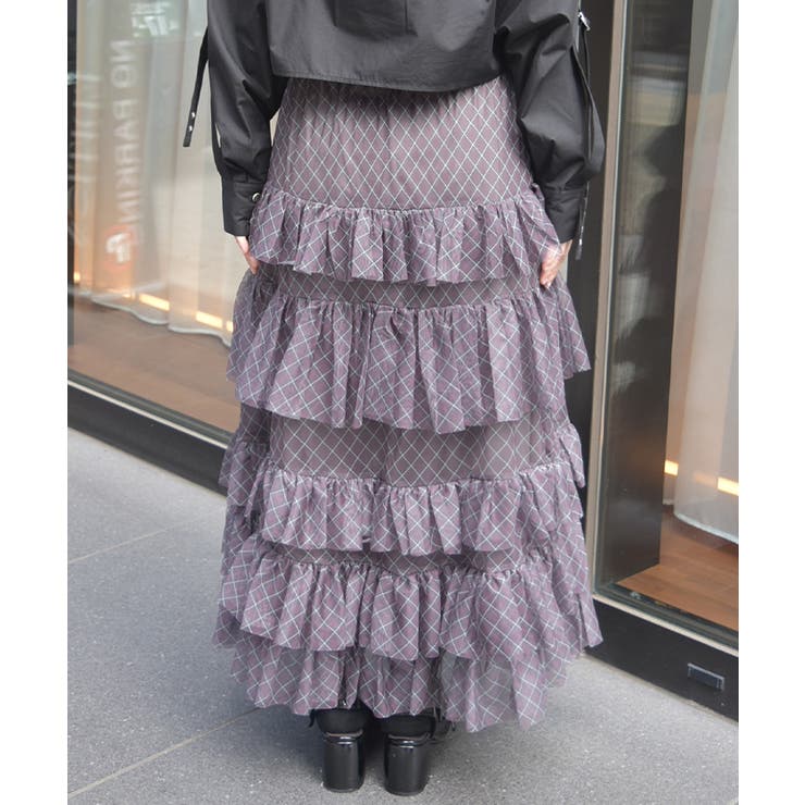 ペチ付フリルチュールスカート | axes femme | 詳細画像3 