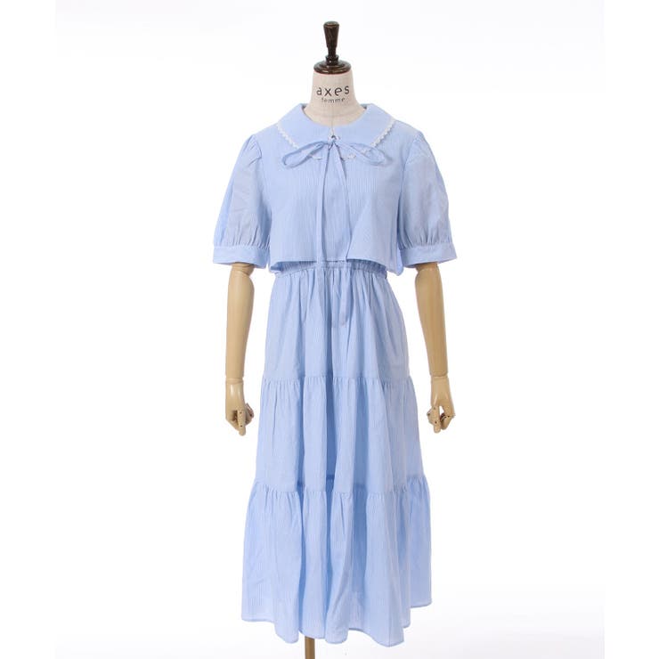襟付きティアードワンピース[品番：IGAW0003776]｜axes femme