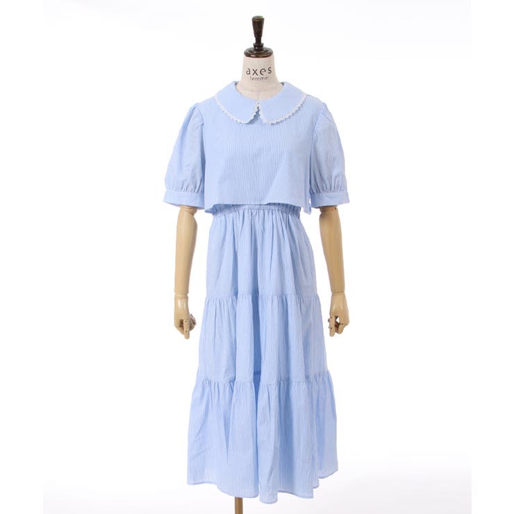 襟付きティアードワンピース[品番：IGAW0003776]｜axes femme