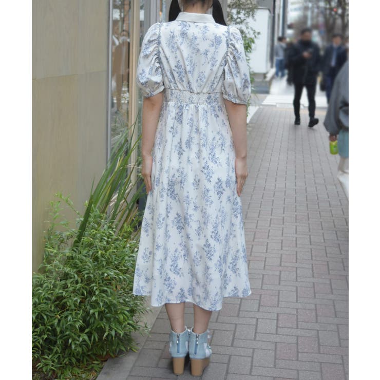 フラワー柄ハイウエストワンピース | axes femme | 詳細画像7 