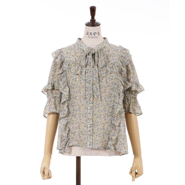 小花柄シフォンブラウス[品番：IGAW0001715]｜axes femme