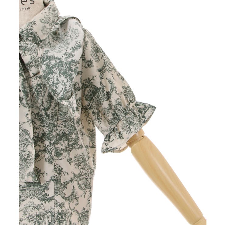 タイ付トワルドジュイ風柄ブラウス[品番：IGAW0003699]｜axes