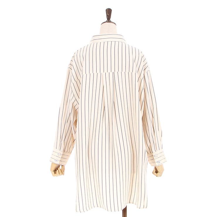 レース使いストライプシャツ[品番：IGAW0002355]｜axes femme