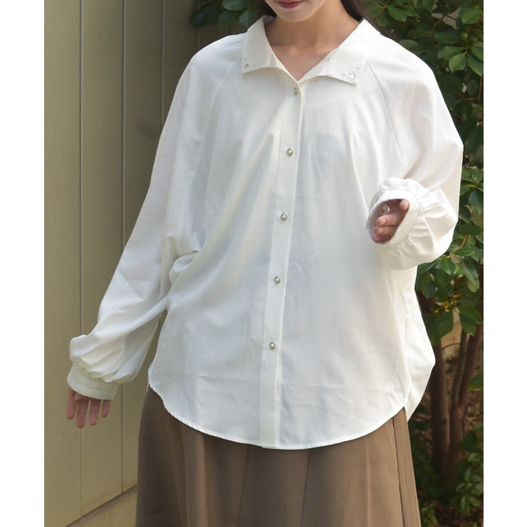 白 | スキッパー風シャツチュニック | axes femme