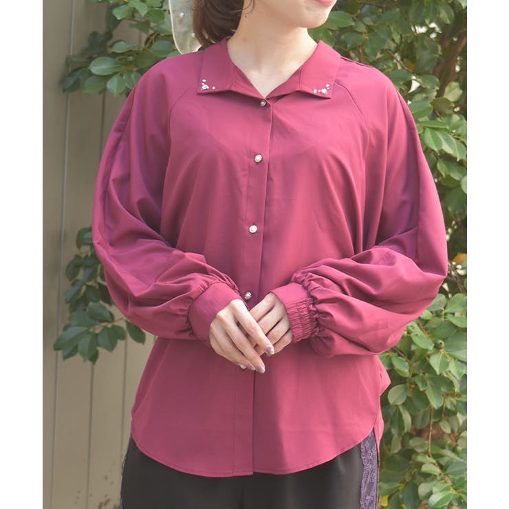 パープル | スキッパー風シャツチュニック | axes femme