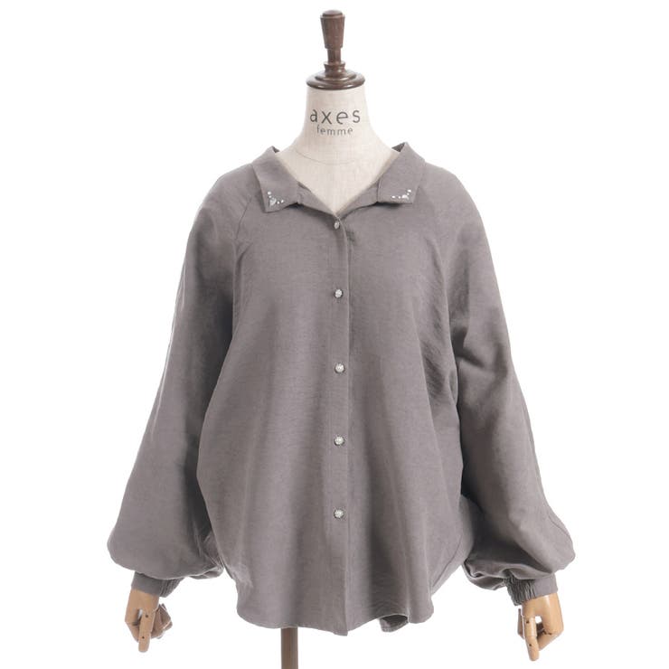 チャコール | スキッパーシャツチュニック | axes femme