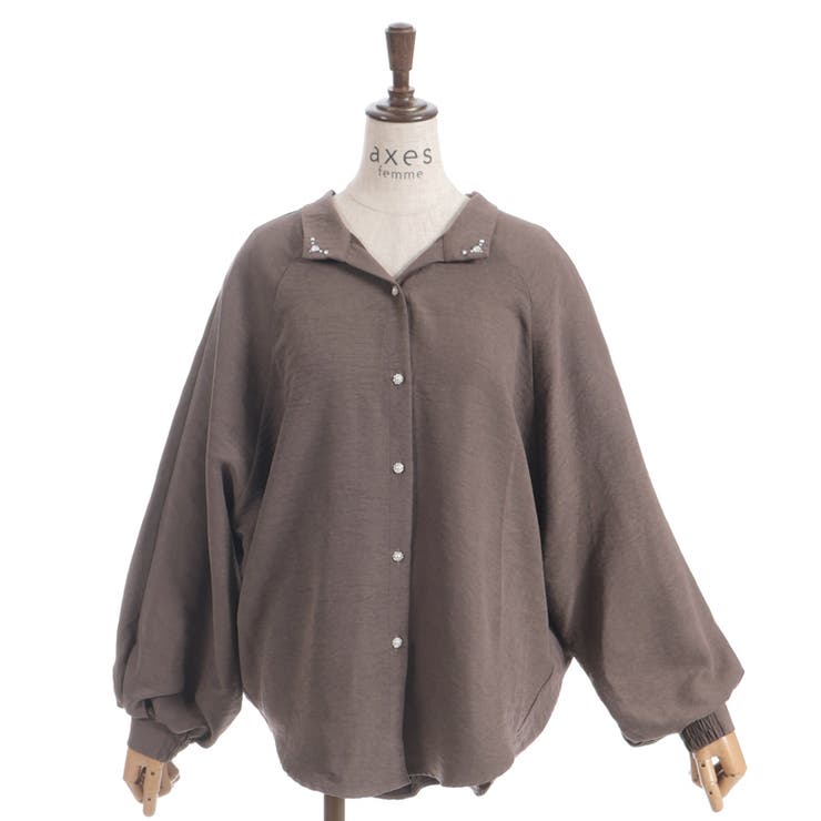 Ｄブラウン | スキッパーシャツチュニック | axes femme