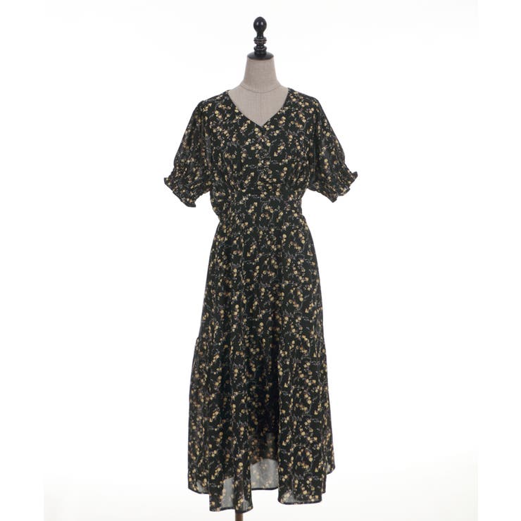 小花柄ティアードロングOP[品番：IGAW0000039]｜axes femme