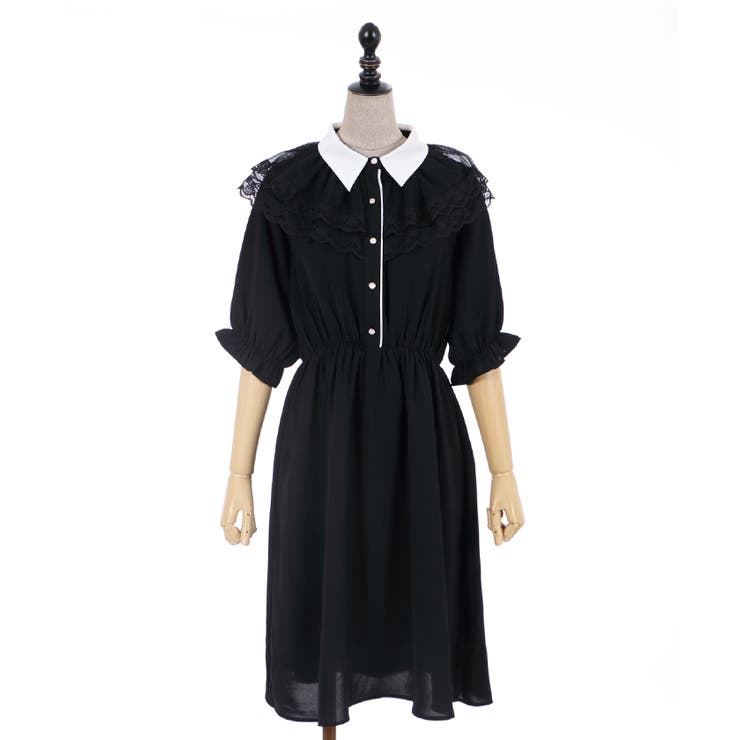 695【美品】axes femme アクシーズファム コート フリル 黒 L バックフリルショートコート | kawaii | axes femme online shop