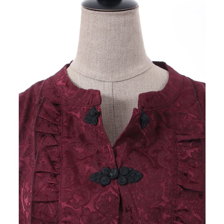 チャイナボタン肩あきワンピース[品番：IGAW0003569]｜axes