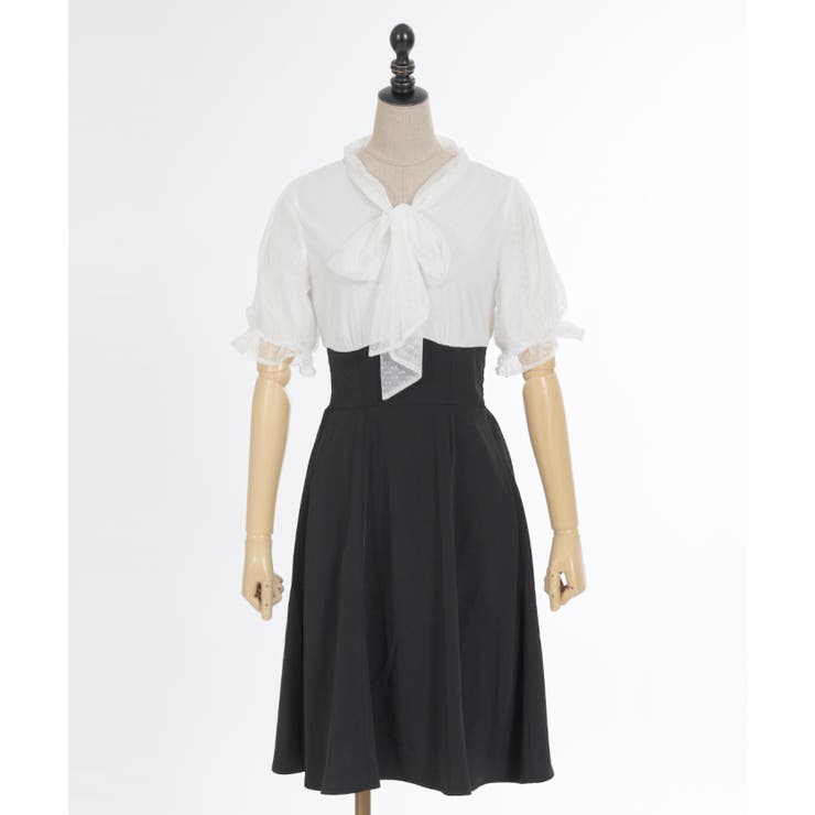 ボウタイドッキングワンピース | axes femme | 詳細画像14 