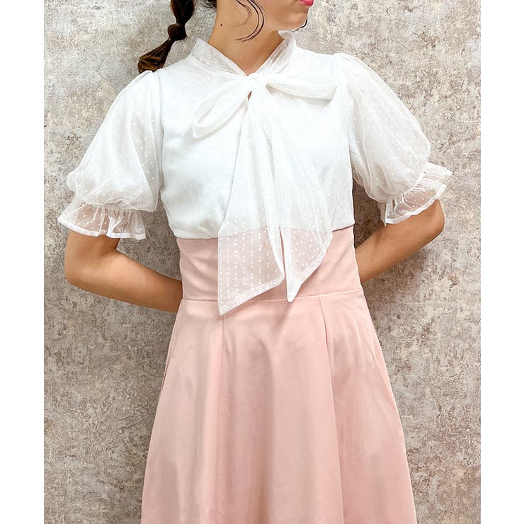 axes femme アクシーズファム　ボウタイ　ドッキング　ワンピース ボウタイドッキングワンピース | outlet | axes femme online shop