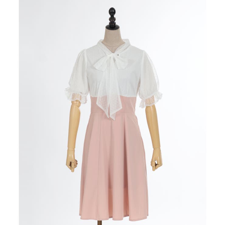 ボウタイドッキングワンピース | axes femme | 詳細画像23 