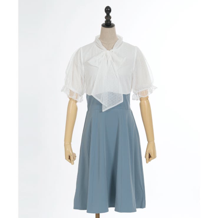 axes femme アクシーズファム　ボウタイ　ドッキング　ワンピース ボウタイドッキングワンピース | outlet | axes femme online shop
