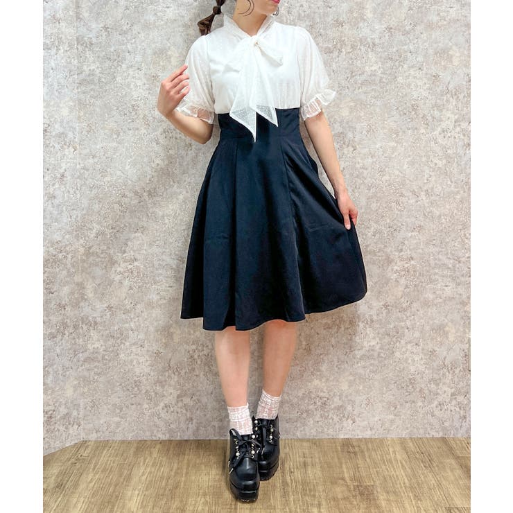 黒 | ボウタイドッキングワンピース | axes femme