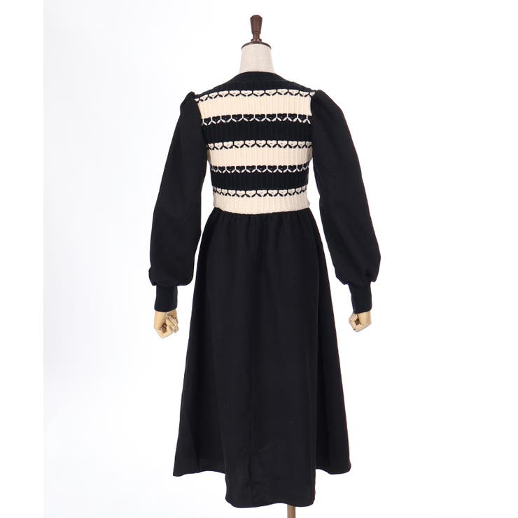 axes ニットセーターワンピースなど ニット切替ワンピース[品番：IGAW0005661]｜axes femme