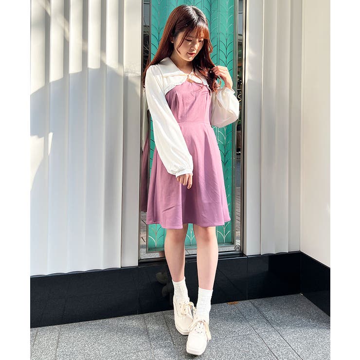 ファスナーデザインミニワンピース[品番：IGAW0003308]｜axes femme