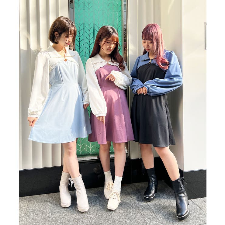 ファスナーデザインミニワンピース[品番：IGAW0003308]｜axes femme