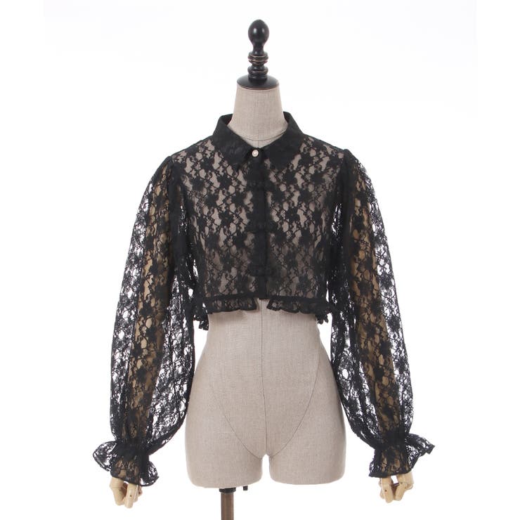 &ellecy ロイスクレヨン　チャイナボタン フラワーレース　ブラウス　M チャイナボタンレースBL[品番：IGAW0003445]｜axes femme