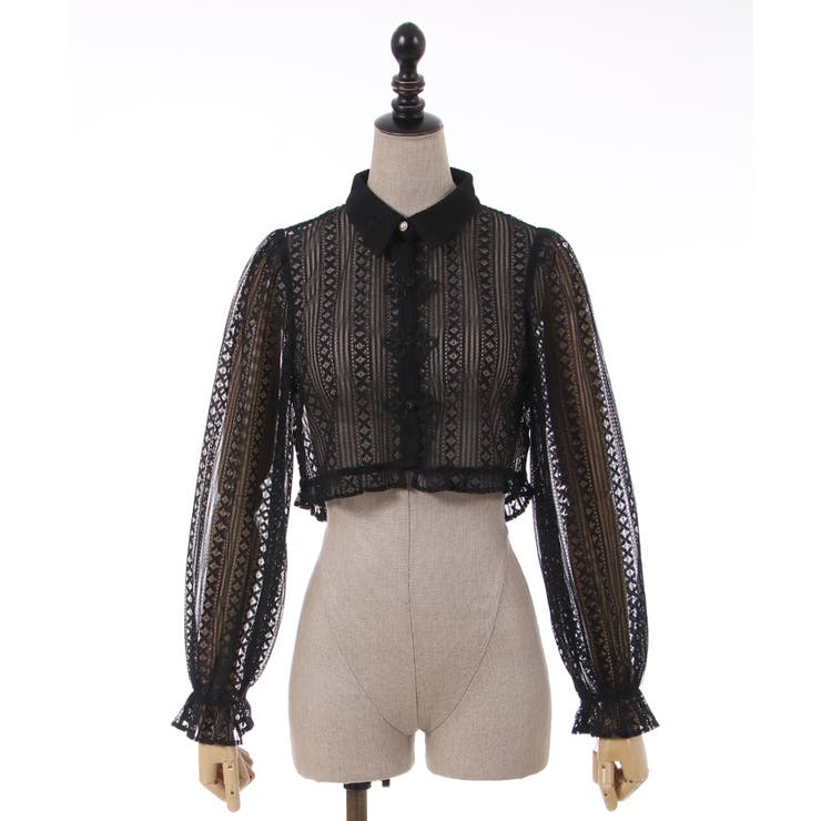 チャイナボタンレースブラウス[品番：IGAW0003903]｜axes femme