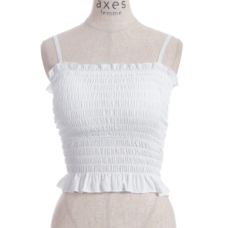 カップ付きシャーリングキャミ | axes femme | 詳細画像3 