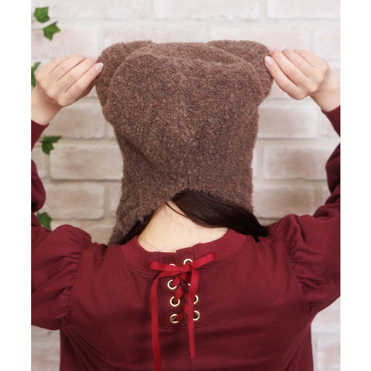 紐付きくまミミニットキャップ | axes femme | 詳細画像3 