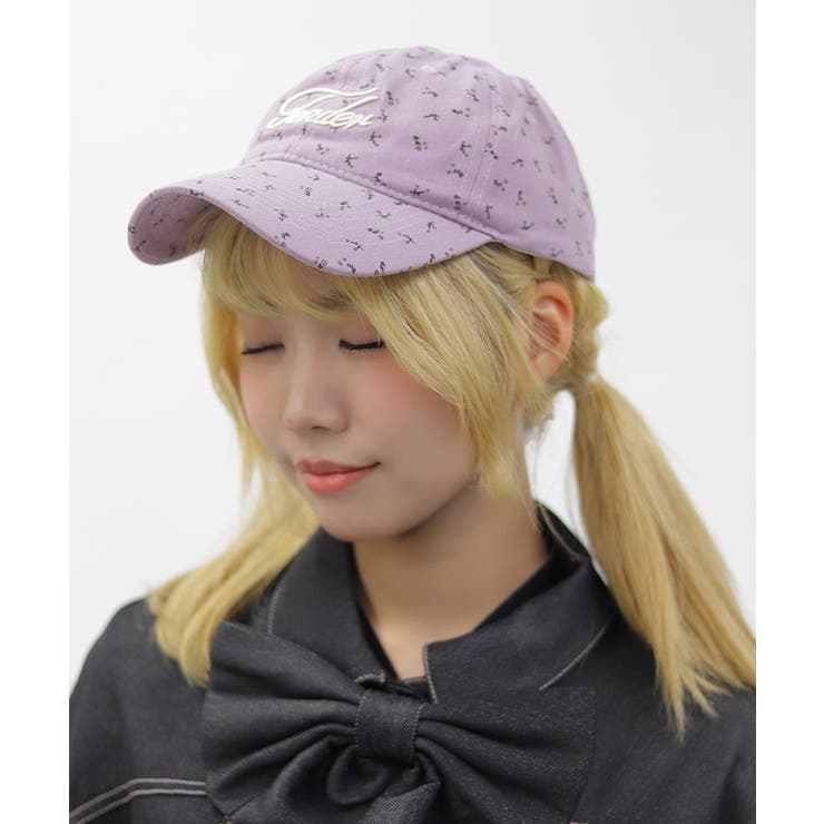 パープル | ロゴ刺繍フラワーキャップ | axes femme