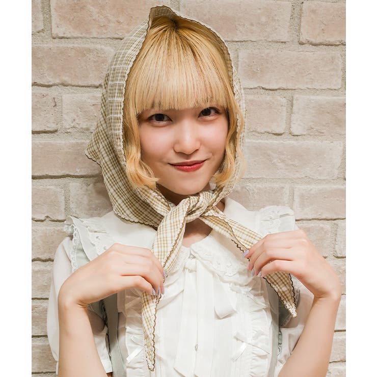チェック柄バブーシュカ | axes femme | 詳細画像1 