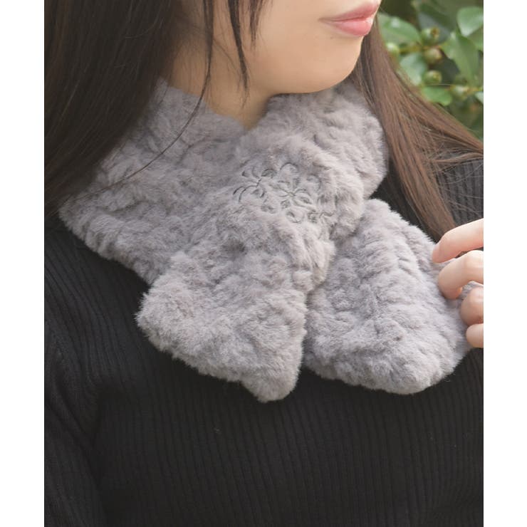 刺繍ファーティペット | axes femme | 詳細画像2 