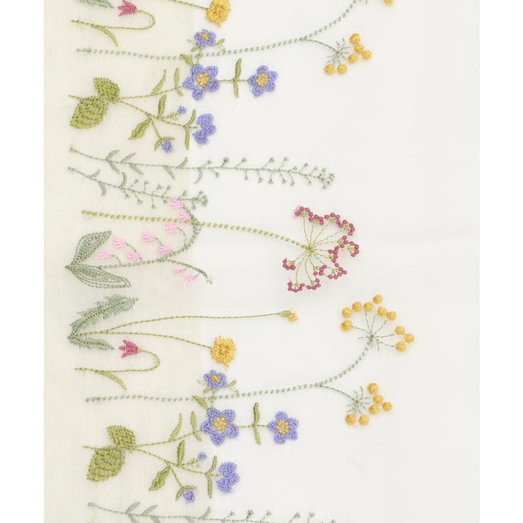 いちご様♡ボタニカル刺繍パープルand藍染ストール☆ パープル
