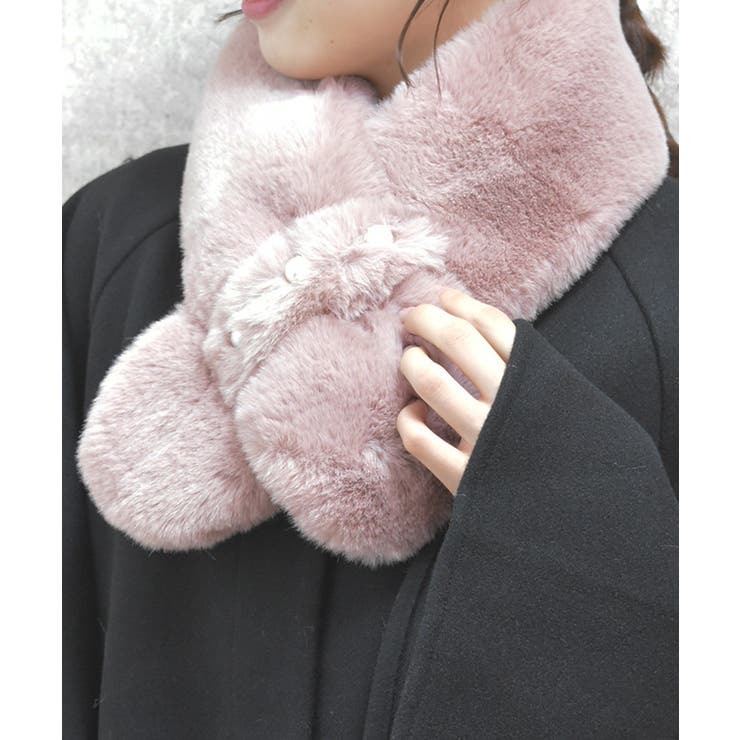 ピンク | パール使いファーティペット | axes femme