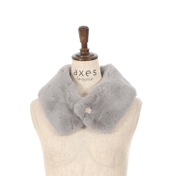 ビジュー釦付ファーティペット | axes femme | 詳細画像9 