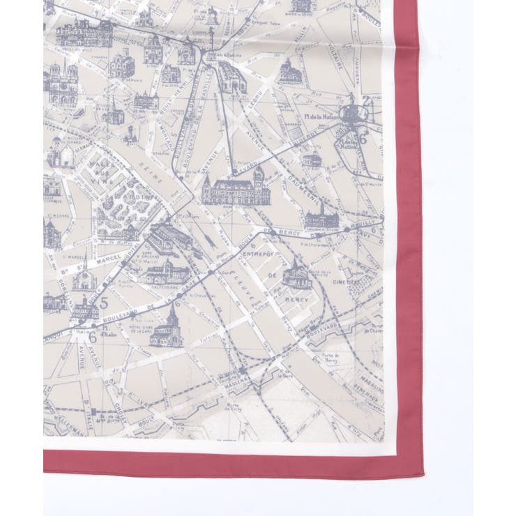 マップ柄大判スカーフ | axes femme | 詳細画像14 