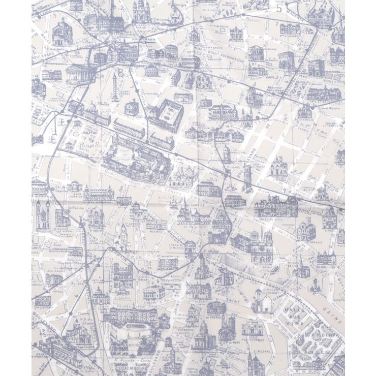 マップ柄大判スカーフ | axes femme | 詳細画像16 