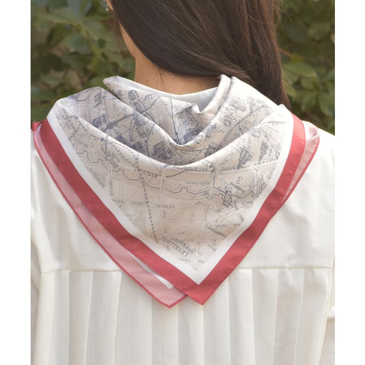 マップ柄大判スカーフ | axes femme | 詳細画像3 