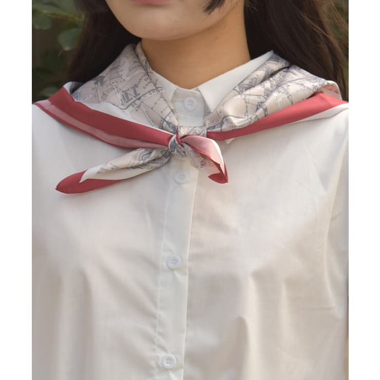 マップ柄大判スカーフ | axes femme | 詳細画像4 