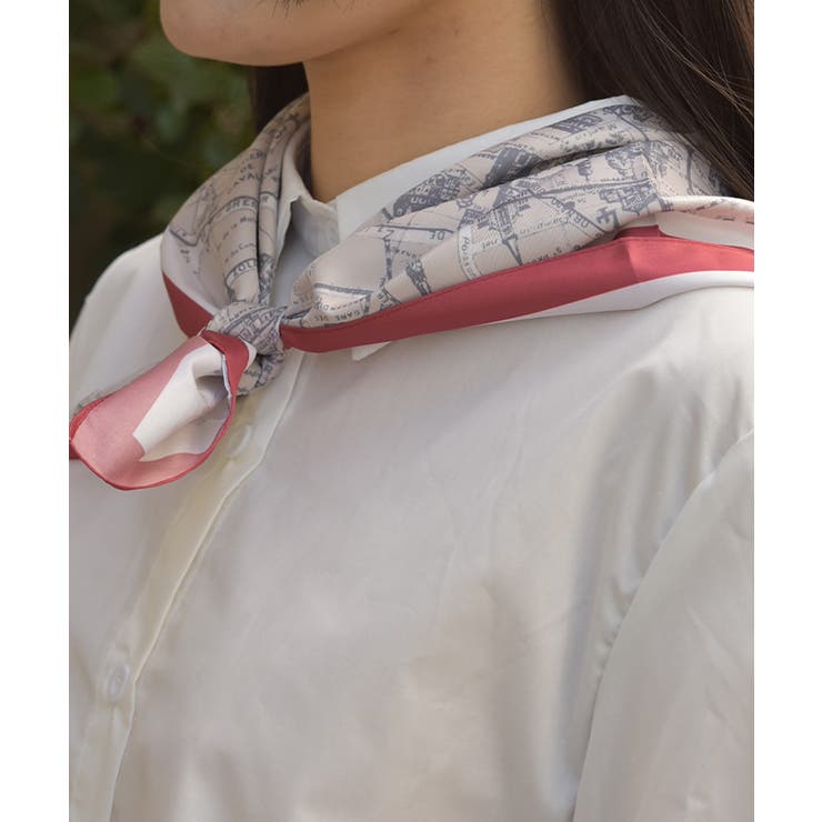 マップ柄大判スカーフ | axes femme | 詳細画像5 