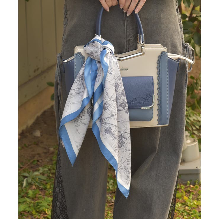 マップ柄大判スカーフ | axes femme | 詳細画像6 