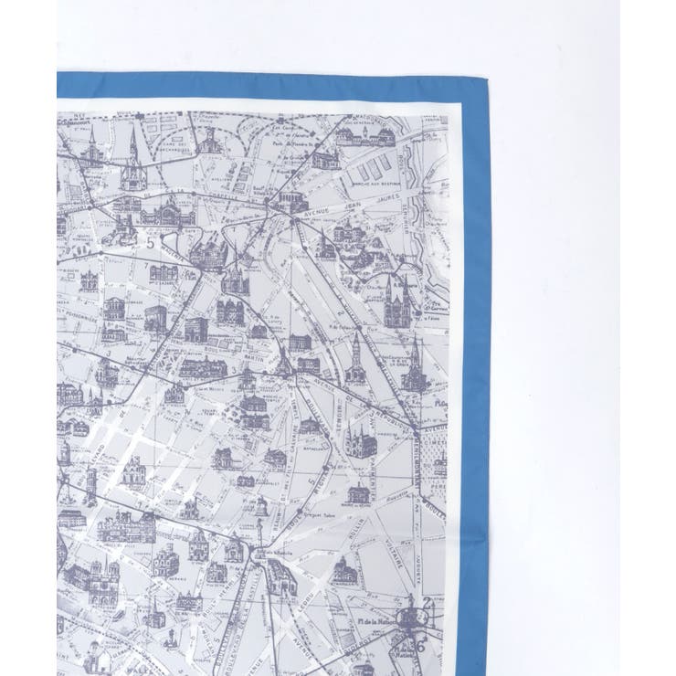 マップ柄大判スカーフ | axes femme | 詳細画像8 