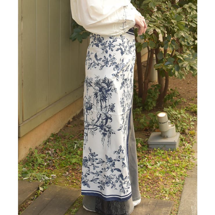 フラワースケッチ柄スカーフ | axes femme | 詳細画像3 