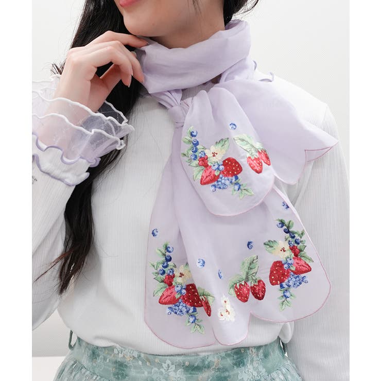 ラベンダー | フルーツ刺繍ストール | axes femme