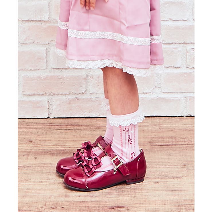 レース付音符柄靴下[品番：IGAW0000023]｜axes femme（アクシーズ