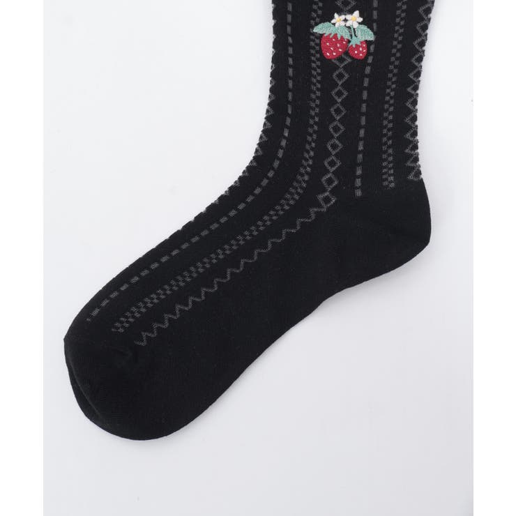 苺刺繍レース透かしソックス | axes femme | 詳細画像16 