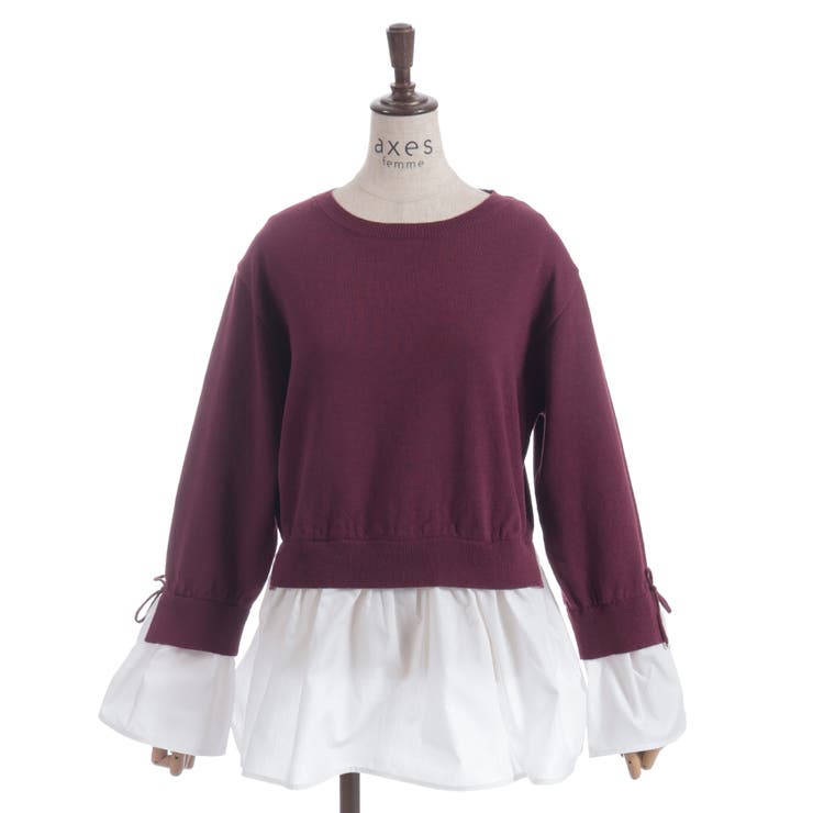 ワイン | 布帛ドッキングプルオーバー | axes femme