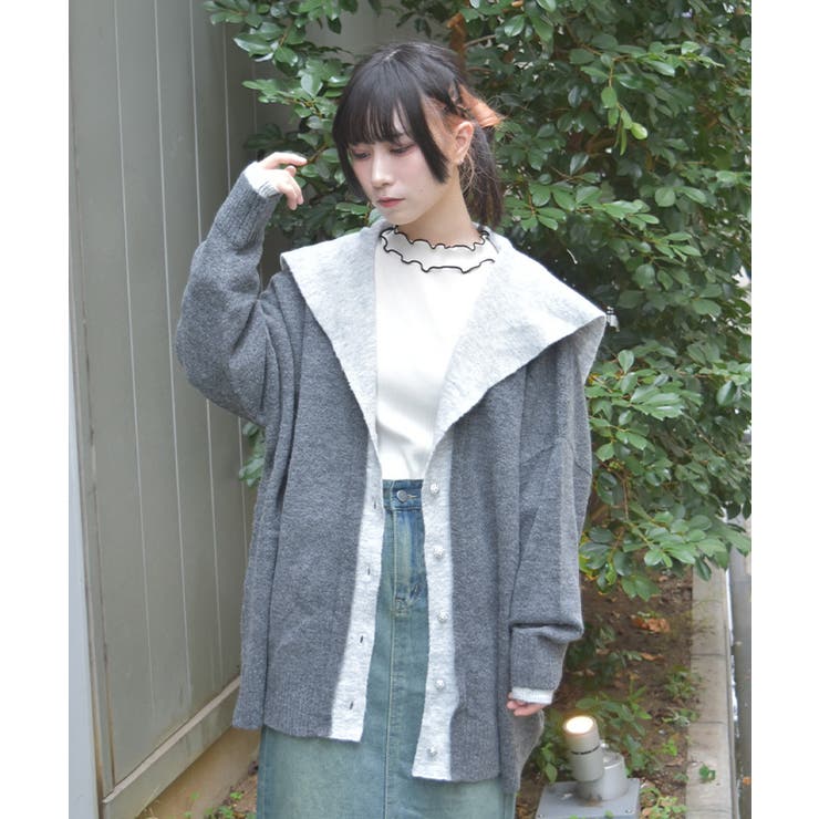 配色ニットカーデ | axes femme | 詳細画像5 