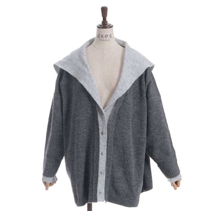 配色ニットカーデ | axes femme | 詳細画像6 